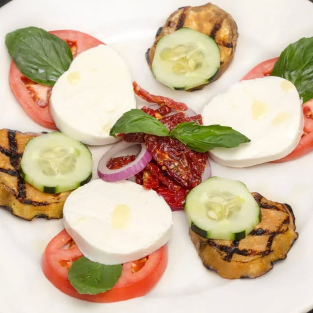 Grilled Eggplant & Tomato Salad.