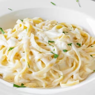 A.Q. Fettuccine Alfredo w/ Shrimp Brunch